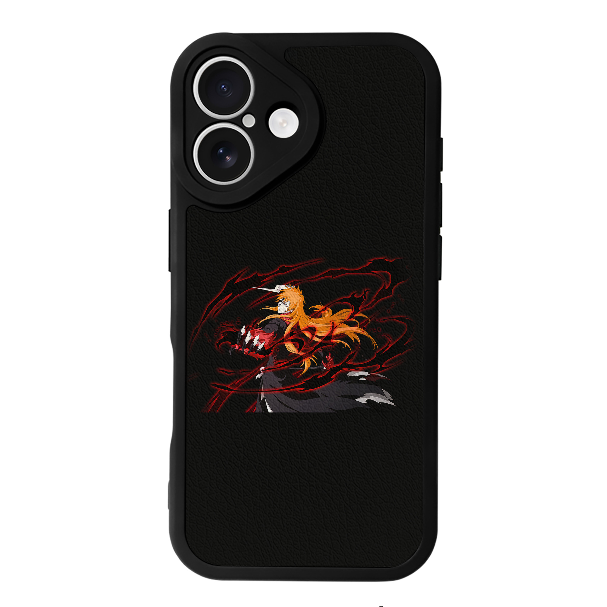 （画像用） ブリーチ 黒崎一護（くろさき いちご）BLEACH Kurosaki Ichigo 【iPhone 16シリーズ対応】シリコンスマホケース（レザー調） 材質：シリコン